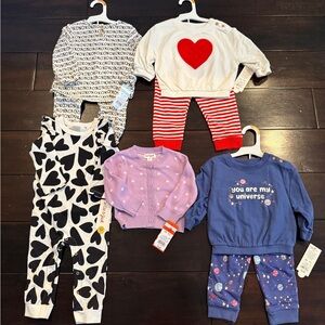 Lot of Cat & Jack 12mo, Valentines Baby Clothing Set - new with tags ❤️🩷